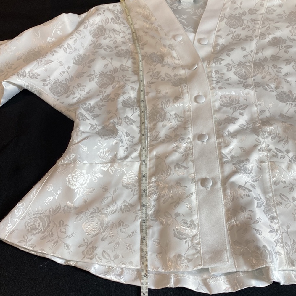 Wedding Dress, two-piece Skirt & Top. Top has a small (1”) side seam separation.